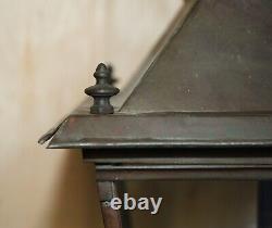 Antique Victorian Bronze Hanging Lantern with Four Candle Interior Must See