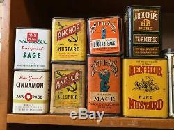 Antique & Vintage Spice Tin Collection 108 Total Tins Hard to Find, Must See