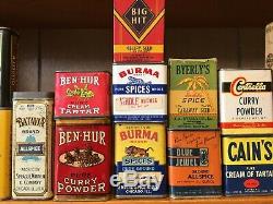 Antique & Vintage Spice Tin Collection 108 Total Tins Hard to Find, Must See