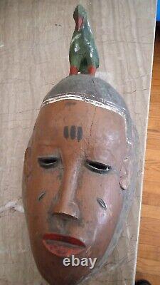 Artifact African Tribal Wooden Mask Headpiece Asia Antique Sculpture Must See