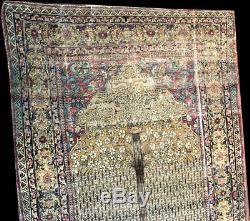Authentic 19th Century Pictorial Collectible Persian Lavar Kirman Rug Must See