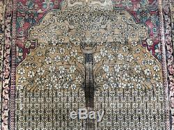 Authentic 19th Century Pictorial Collectible Persian Lavar Kirman Rug Must See