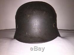 Authentic WW2 GERMAN M40 HELMET SIZE Q62/N172 Mark MUST SEE Single Decal MN RARE