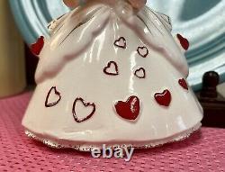 Beautiful Htf Napco Heart Lady Valentines Planter C6366 Napcoware Label Must See