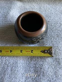Beautiful Tom Tapia San Juan Pueblo Black Pottery Small Vase MUST SEE