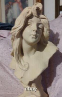 Beautiful Vintage Art Nouveau Women's, Chalk Bust, 1931, Must See! Great Cond