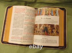 Big 6lb Vintage 1958 DELUXE Color Illustrated Roman Catholic Holy Bible MUST SEE