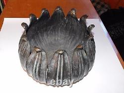 Bronze Very Ornate Lotus Bowl Hand Made In Vietnam A Must See