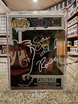 Carnage Funko pop Autographed by Sam De La Rosa MUST SEE