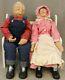 Ceramic 30 Grandma + 35 Grandpa Dolls Sitting On White Bench CUTE MUST SEE