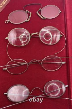 Collection Of Vintage Wire Rim Eyeglasses Sterling Ao. Shuron Must See