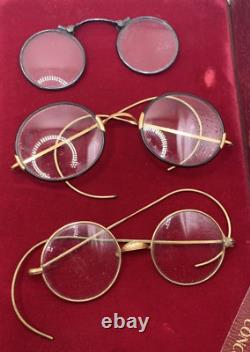 Collection Of Vintage Wire Rim Eyeglasses Sterling Ao. Shuron Must See