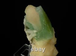 Cubical Green Apophyllite on Stilbite from Nashik- Maharashtra, India. Must see
