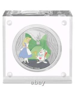 Disney Must-See For Fans Alice 2021 Niue Silver Coin Box Certificate No. 4403