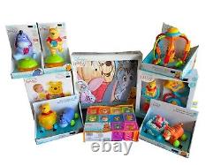 Disney baby Winnie the Pooh huge toy lot of 9, baby shower gift! MUST SEE