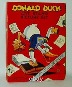 Donald Duck Art Stamp Picture Set Complete Boxed Set Lightly Used 1935 MUST SEE