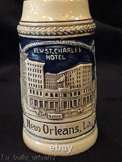 EARLY 1900'S NEW ORLEANS SOUVENIR STEIN. NEW ST. CHARLES HOTEL. MUST SEE. L@@k
