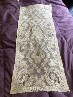 EXQUISITE ANTIQUE FRENCH ALENCON NET LACE RUNNER 34 x 14 A MUST SEE