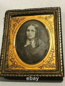 Early 1800s Beautiful Young Girl with Curls Daguerreotype Must See L@@@K
