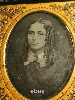 Early 1800s Beautiful Young Girl with Curls Daguerreotype Must See L@@@K