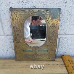 Egyptian Revival Mirror Brass 1880-1930 Must See Detail Rare