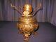 Extra Ornate Oil Lamp Bronze Washed Spelter Must See E M Miller Duplex Burner