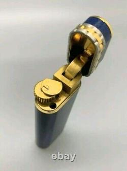 Extremely Rare & Unique Cartier Lighter Blue Lacquer & 18kt Gold Must See
