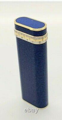 Extremely Rare & Unique Cartier Lighter Blue Lacquer & 18kt Gold Must See