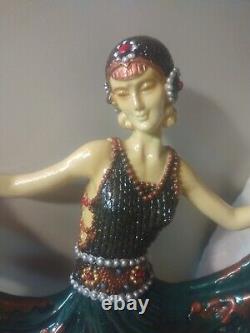 Fab Vtg Art Deco Resin Dancer in Flowing Dress High Detail 14 Hd/Ptd Must See