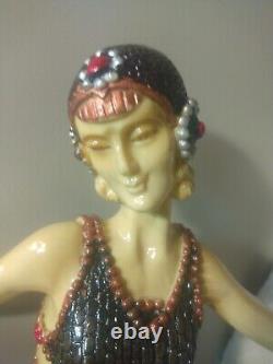 Fab Vtg Art Deco Resin Dancer in Flowing Dress High Detail 14 Hd/Ptd Must See