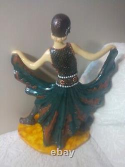 Fab Vtg Art Deco Resin Dancer in Flowing Dress High Detail 14 Hd/Ptd Must See