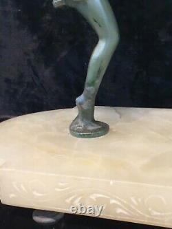 Fabulous ANTIQUE ART DECO Alabaster & BRONZE Perfume Oil Scent LampMUST SEE