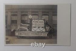 Fabulous RPPC Postcard Underwood Typewriter Parade Float MUST SEE! CARD 1