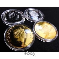 Fan must see Hello Kitty Gold and Silver commemorative coin set of 4 pie