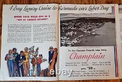 French Line S. S. Champlain Oversized Brochure/ Deck Plan 1935 Huge! Must See