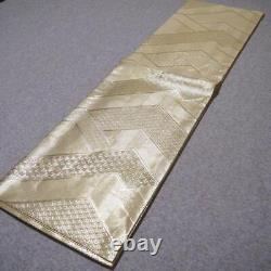 Fukuro Obi Belt Kimono Japan Must-See Model Worn Pure Silk Used Zentai Nishijin