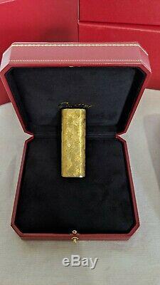 GOLD CARTIER LIGHTER OVERHAULED! MINT MUST SEE! Working Perfectly