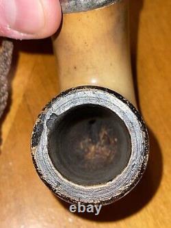 Genuine block meerschaum estate pipe hunter pipe antique vintage must see