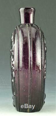 Gorgeous Amethyst Cornucopia Urn Pictorial Blown Pint Flask Open Pontil Must See