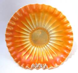 Gorgeous Dugan Marigold Carnival/ Opalescent Glass Handgrip Plate! Must See