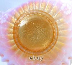 Gorgeous Dugan Marigold Carnival/ Opalescent Glass Handgrip Plate! Must See
