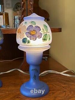 Gorgeous Pair 1930s Czech Glass Mushroom Boudoir Lamps Must See