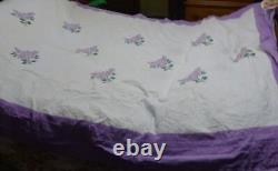 Gorgeous VINTAGE Hand Stitched LILAC QUILT MUST SEE quite large