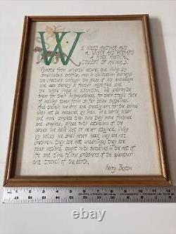 HENRY BESTON HANDWRITTEN ART. The Outermost House Excerpt. Framed. Must See