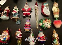 HUGE LOT! 100% RADKO ALL SANTA CLAUS Christmas Tree Ornaments MUST SEE