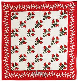 Hand Applique Carolina Lily FINISHED QUILT Queen, Elegant Must See