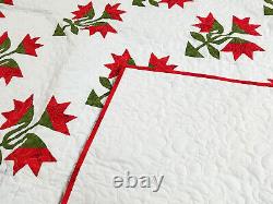 Hand Applique Carolina Lily FINISHED QUILT Queen, Elegant Must See