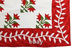Hand Applique Carolina Lily FINISHED QUILT Queen, Elegant Must See Design