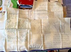 Huge Lot Vintage Linens, Sewing Crafting Items, X Stitch Needlework Must See