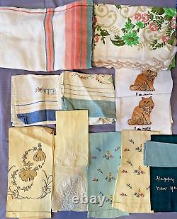 Huge Lot Vintage Linens, Sewing Crafting Items, X Stitch Needlework Must See